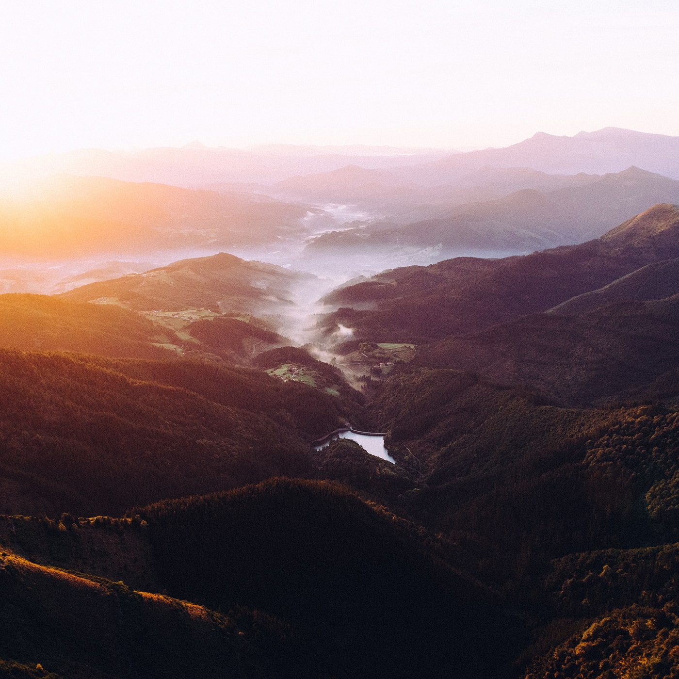 Sunset mountain view