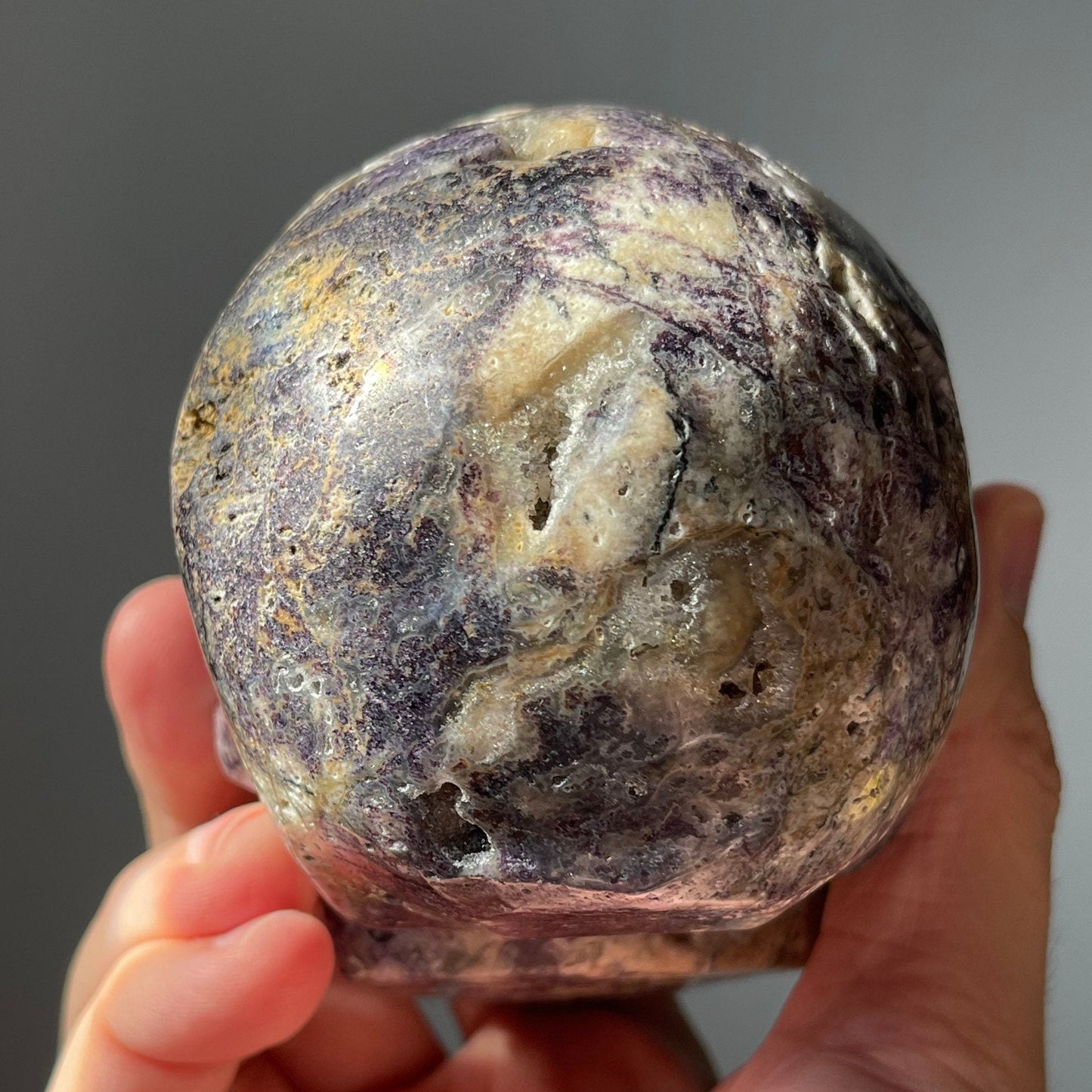 Beautiful Purple Sphalerite Crystal Skull | Hand Carved | Meditation Crystal