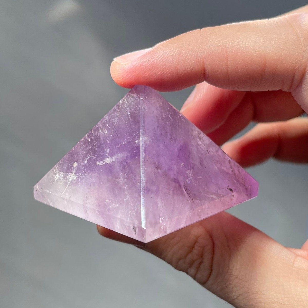 Amethyst Crystal Pyramid | Hand Carved Quartz | Meditation & Healing Crystal