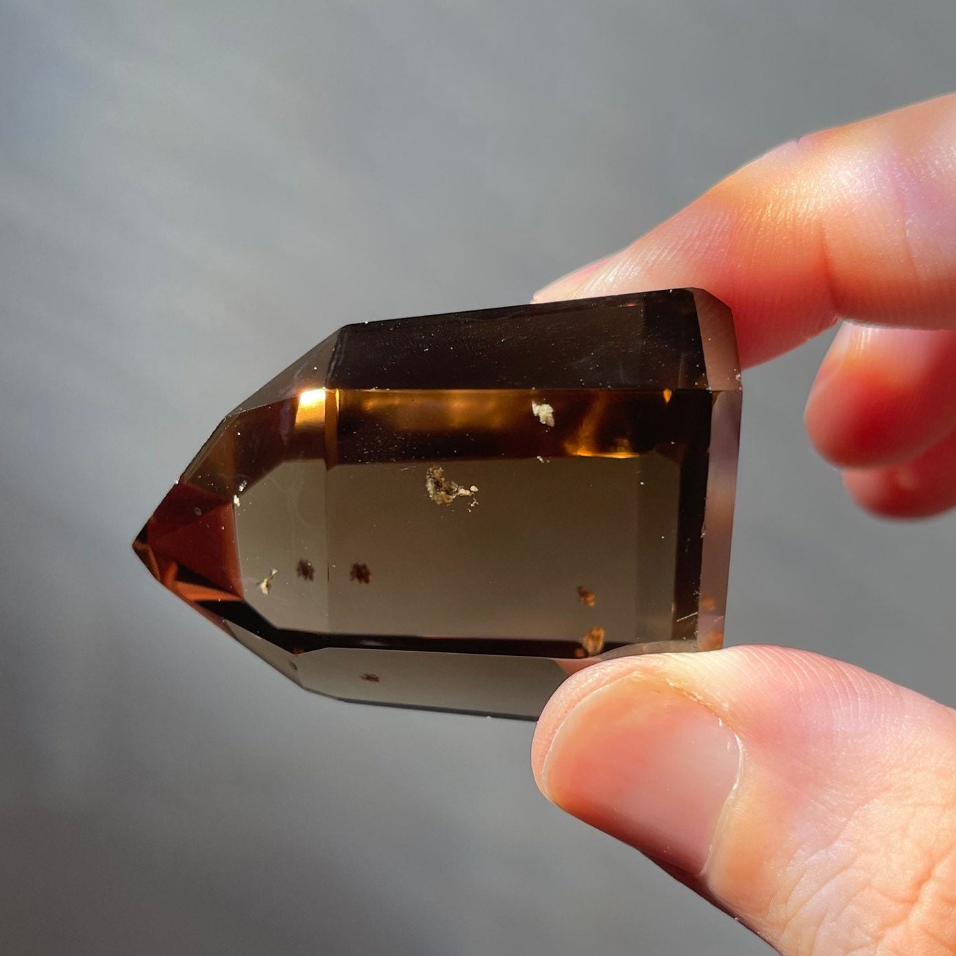 Genuine Smoky Citrine Point with Garden Quartz | Crystal Tower | From Brazil | Healing & Crystal Wand