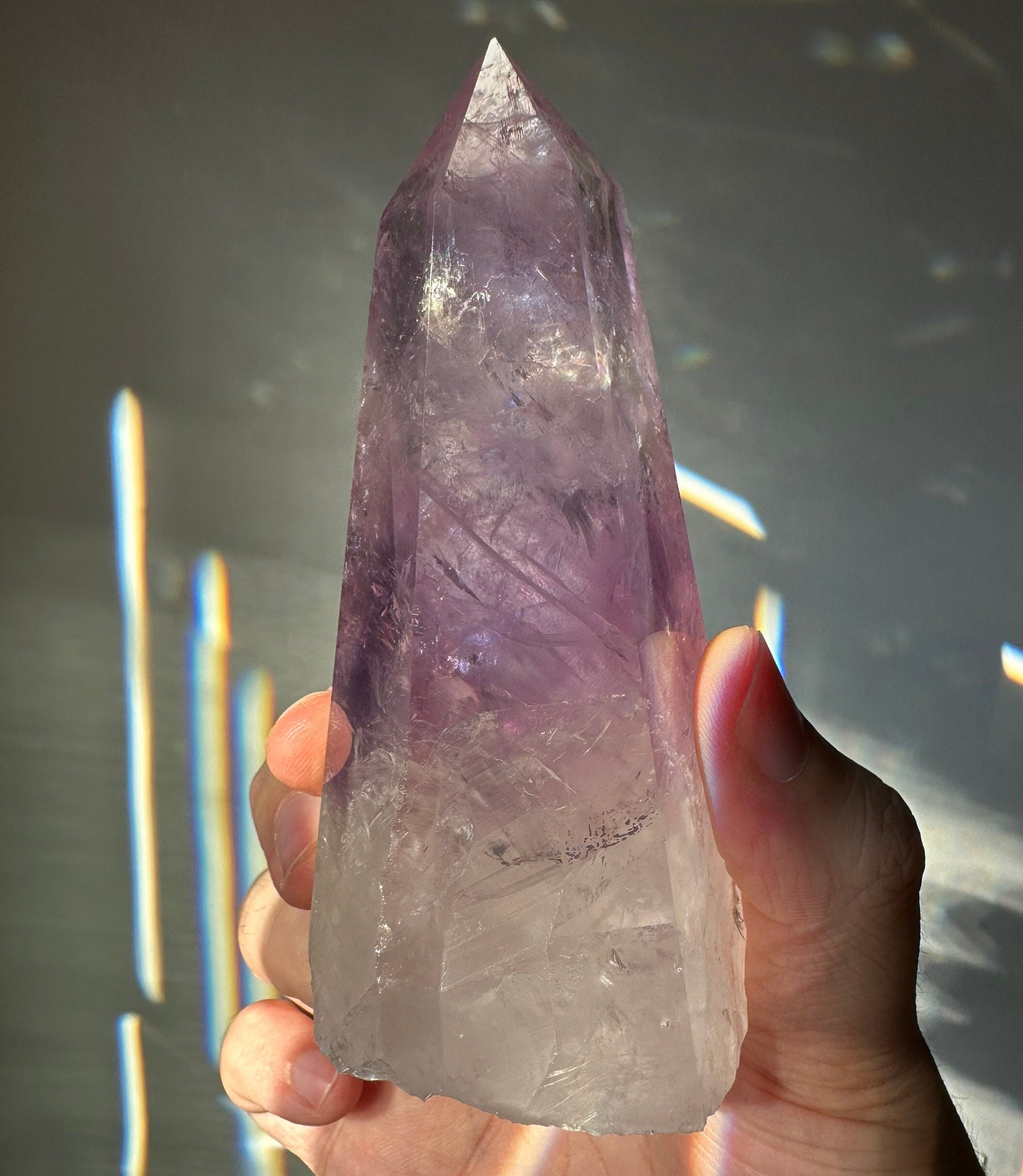 Beautiful Amethyst Crystal Tower | Unique | Hand Carved | Large Crystal Point | Healing & Meditation Wand