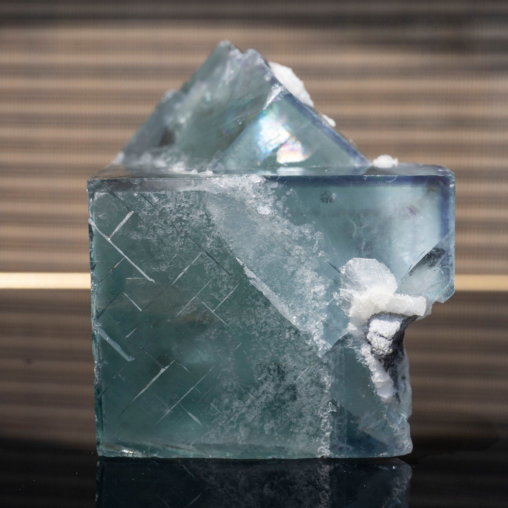 Beautiful Green Cubic Fluorite Specimen | Calcite Inclusion | Fully Natural | Meditation & Crystal Healing