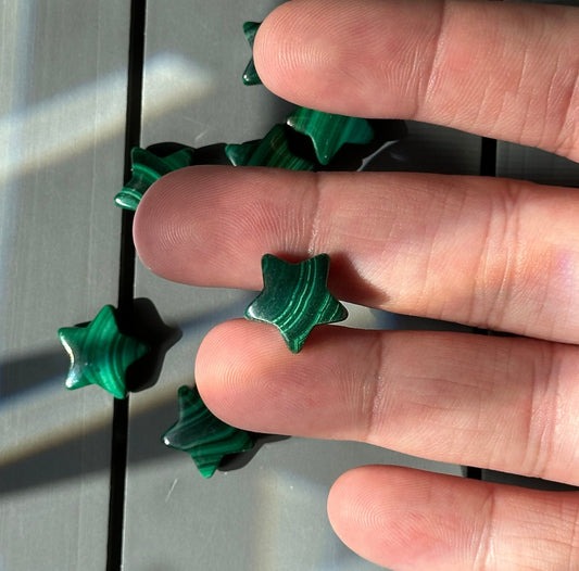 One (1) Mini Malachite Crystal Star | Tiny Crystal | intuitively Chosen | Meditation & Crystal Healing