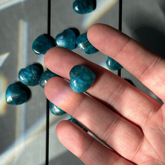 One (1) Mini Blue Apatite Heart | Tiny Crystal | Intuitively Chosen | Meditation & Crystal Healing