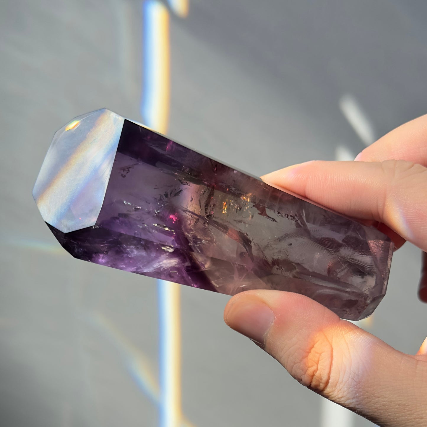 Stunning Amethyst Crystal Tower | Hand Carved Point | Rainbows | From Brazil | Meditation & Crystal Healing