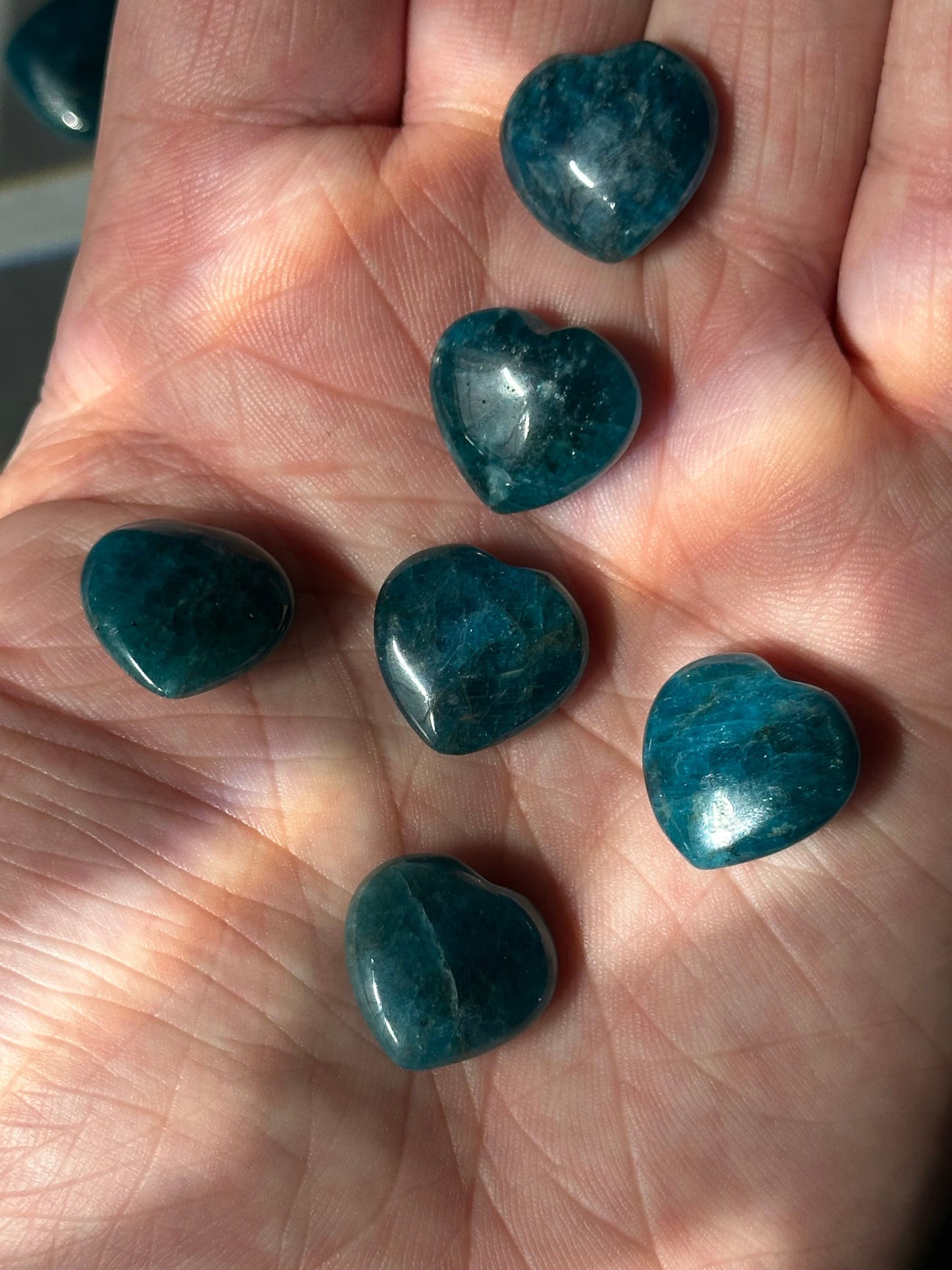 One (1) Mini Blue Apatite Heart | Tiny Crystal | Intuitively Chosen | Meditation & Crystal Healing