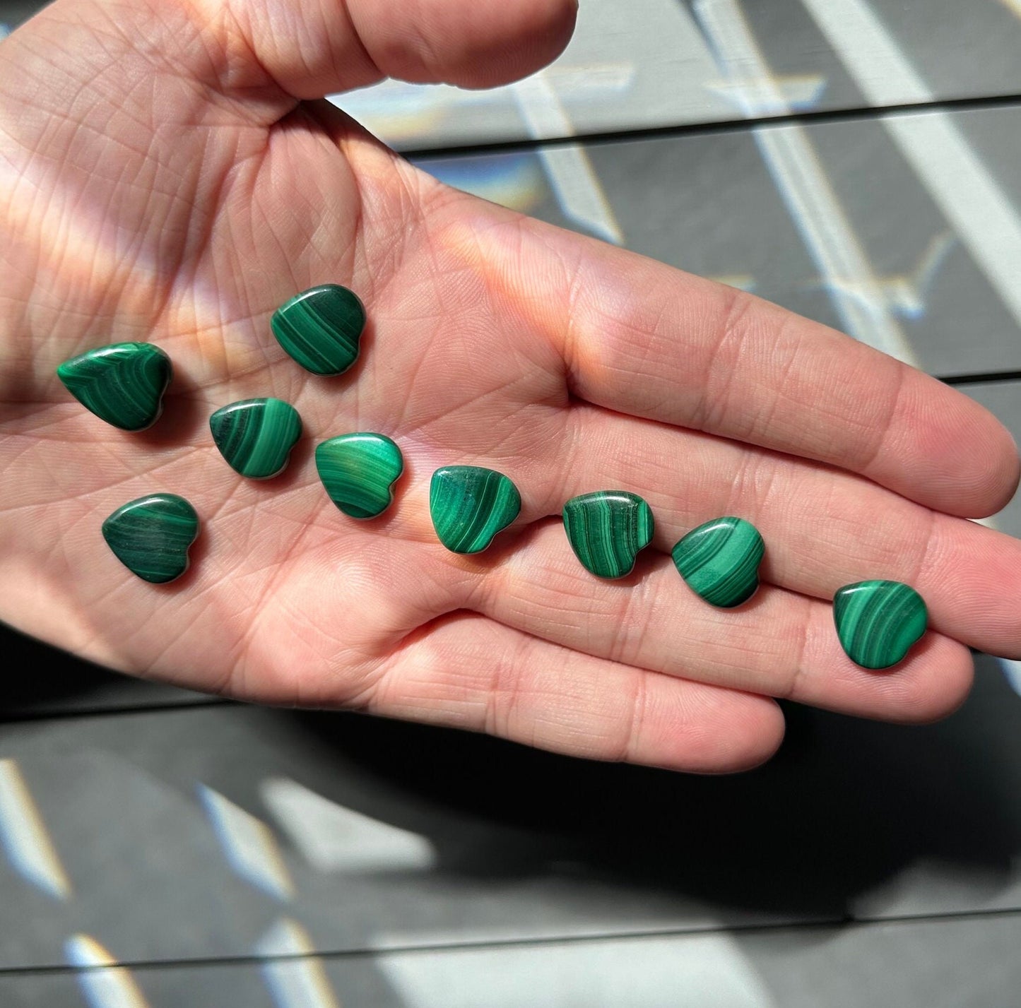 One (1) Mini Malachite Crystal Heart | Tiny Crystal | Intuitively Chosen | Meditation & Crystal Healing