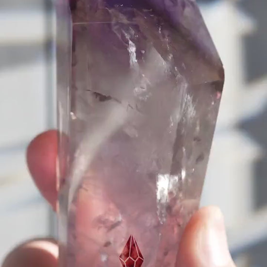 Amethyst Crystal Tower | Rainbows | Hand Carved Point | Meditation & Crystal Healing | From Brazil