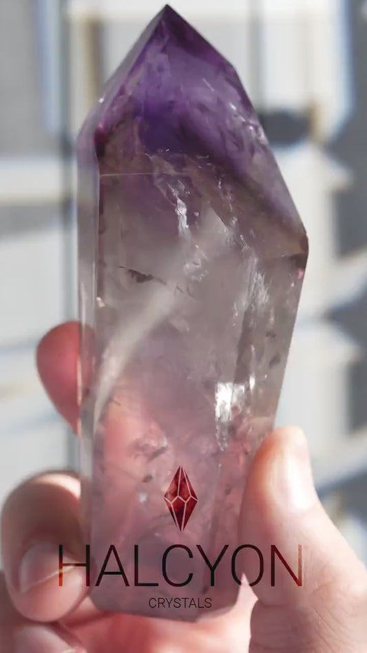 Amethyst Crystal Tower | Rainbows | Hand Carved Point | Meditation & Crystal Healing | From Brazil