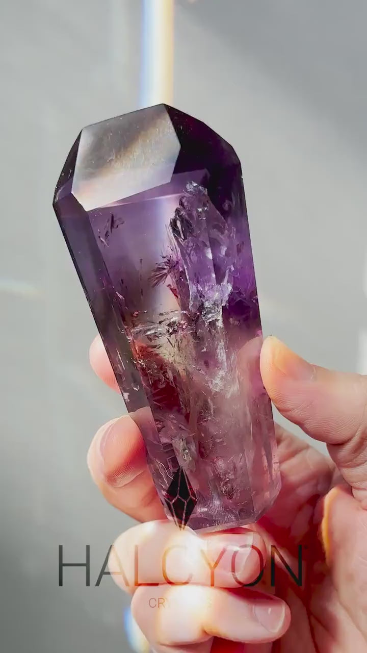 Stunning Amethyst Crystal Tower | Hand Carved Point | Rainbows | From Brazil | Meditation & Crystal Healing