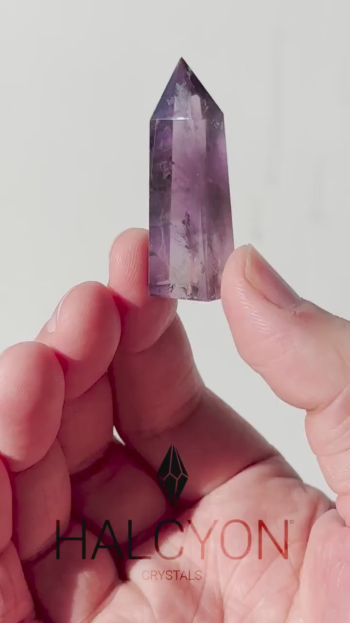 Beautiful Small Amethyst Crystal Point | Mini Hand Carved Tower | Meditation & Crystal Healing | High Quality | From Brazil