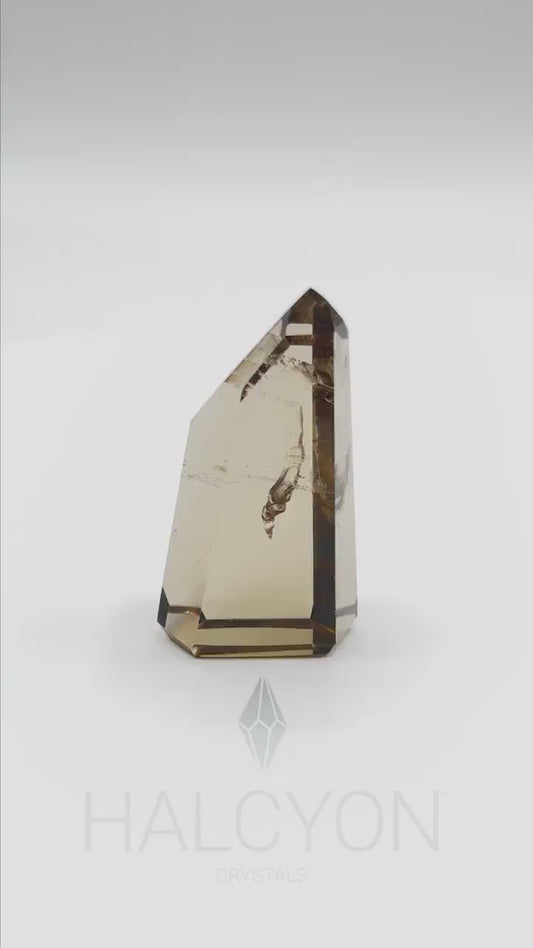 Small Genuine Smoky Citrine Point | Mini Crystal Tower | From Brazil | Healing & Crystal Wand