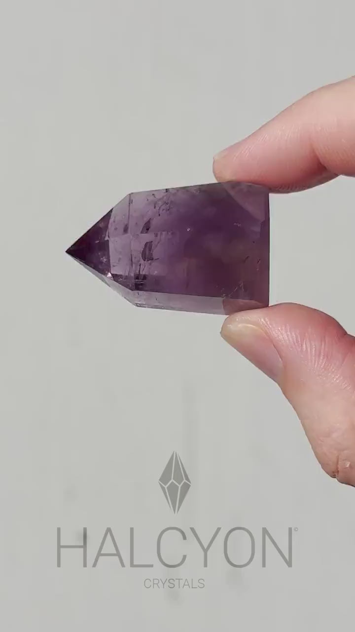 Beautiful Small Amethyst Crystal Point | Mini Hand Carved Tower | Meditation & Crystal Healing | High Quality | From Brazil