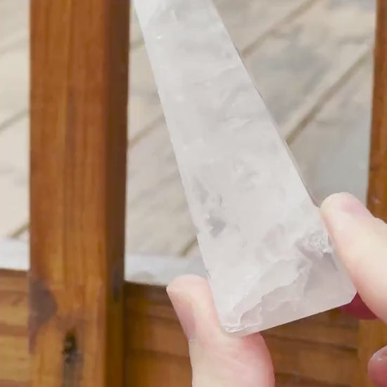 Soft Pink Milky Girasol Obelisk | Skinny Quartz Point | Light Color | Crystal Healing & Meditation