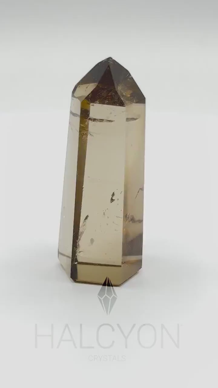 Small Genuine Smoky Citrine Point | Mini Crystal Tower | From Brazil | Healing & Crystal Wand