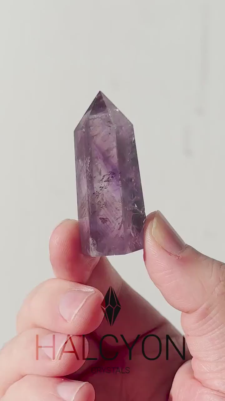 Beautiful Small Amethyst Crystal Point | Mini Hand Carved Tower | Meditation & Crystal Healing | High Quality | From Brazil