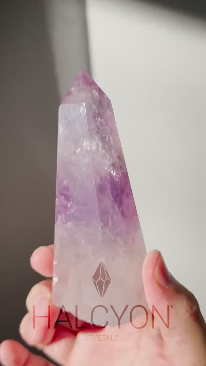 Beautiful Amethyst Crystal Tower | Unique | Hand Carved | Large Crystal Point | Healing & Meditation Wand