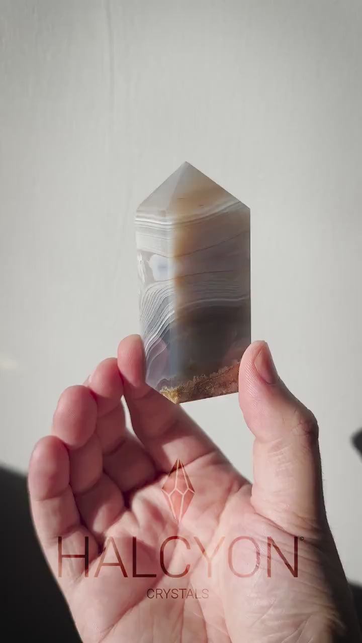 Beautiful Agate Quartz Tower | Hand Carved | Meditation & Crystal Healing