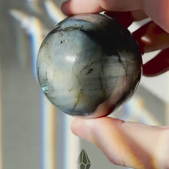 Labradorite Crystal Sphere | Natural Lab | Super Flashy Crystal Ball | Hand Carved | Meditation & Crystal Healing