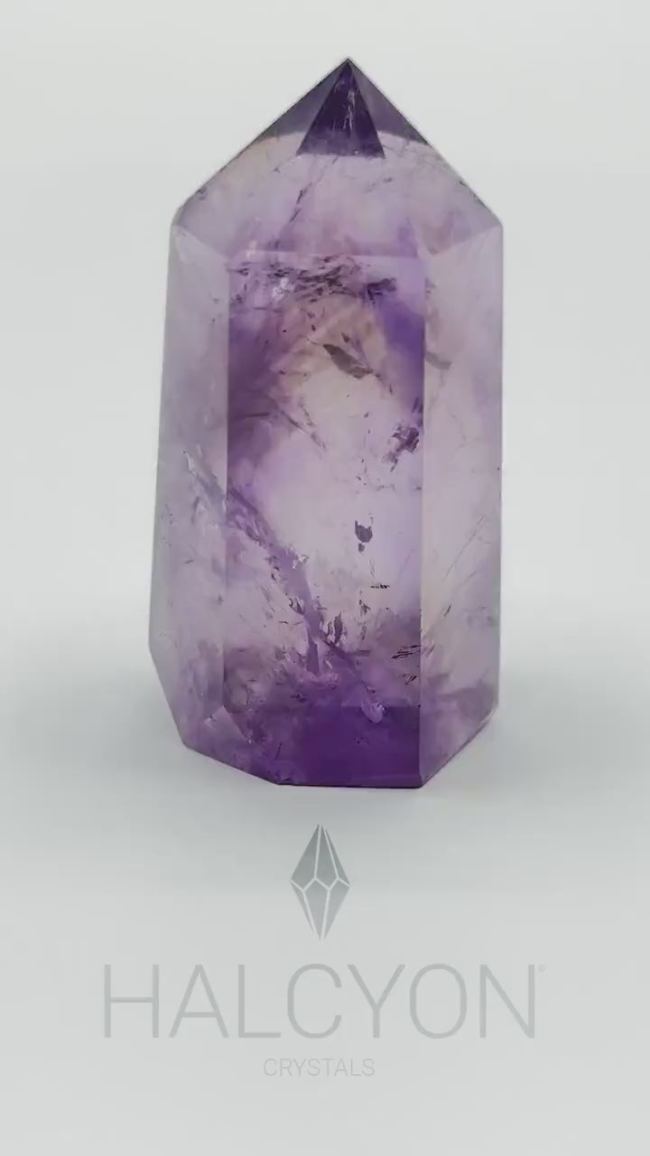 Small Ametrine Crystal Point | Mini Hand Carved Tower | Amethyst and Citrine | Meditation & Crystal Healing | High Quality