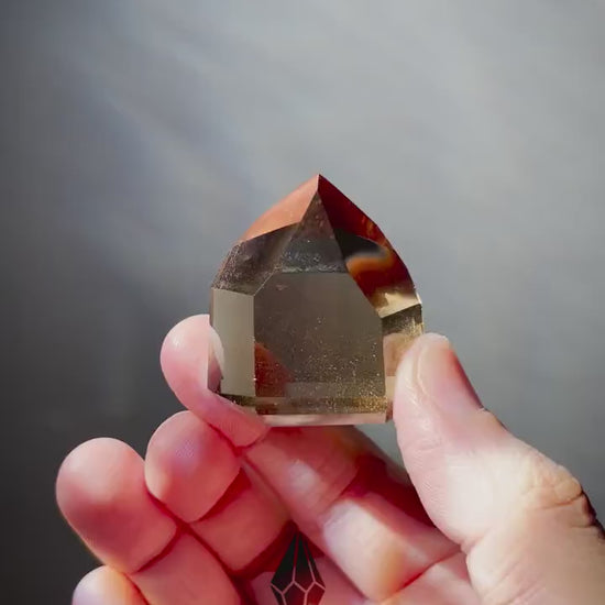 Genuine Smoky Citrine Point with Half Phantoms | Crystal Tower | From Brazil | Healing & Crystal Wand