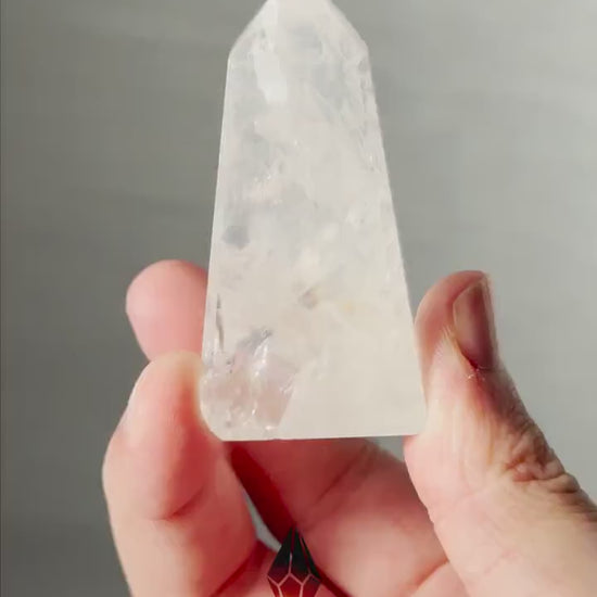 Soft Pink Milky Girasol Obelisk | Quartz Crystal Point | Light Color Tower | Rainbows | Crystal Healing & Meditation Wand