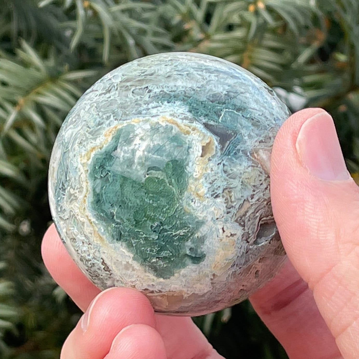 Beautiful Moss Agate Sphere