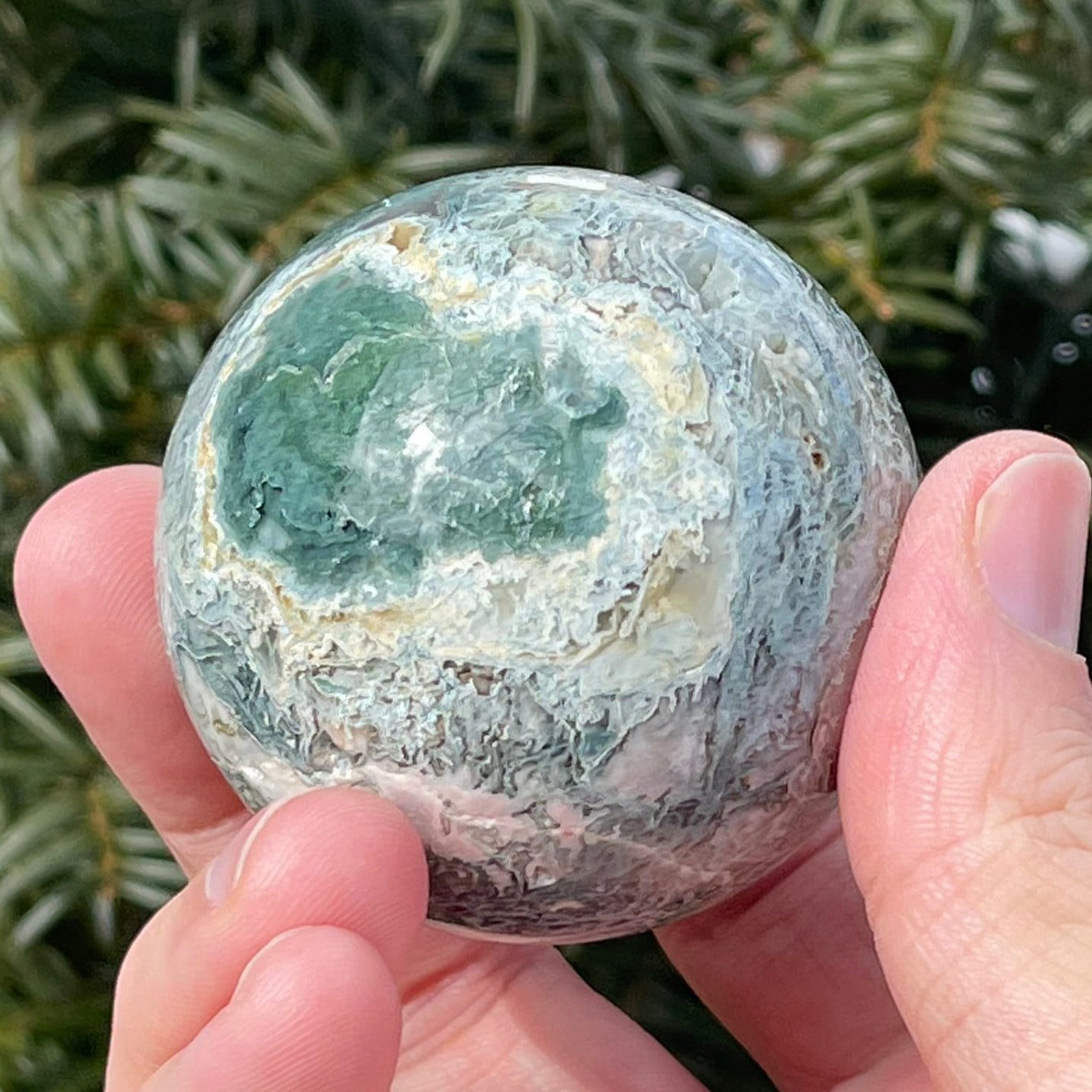 Beautiful Moss Agate Sphere