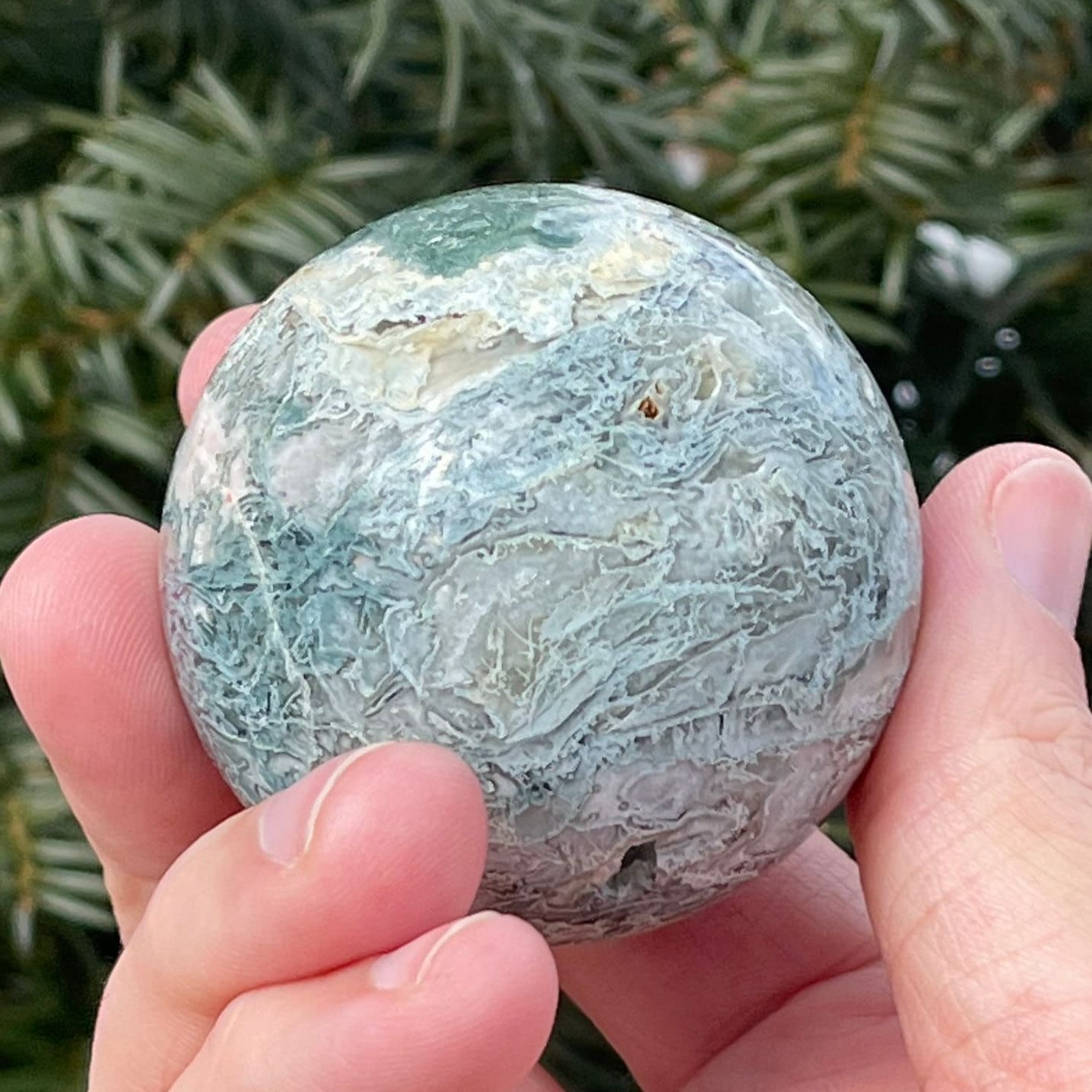 Beautiful Moss Agate Sphere