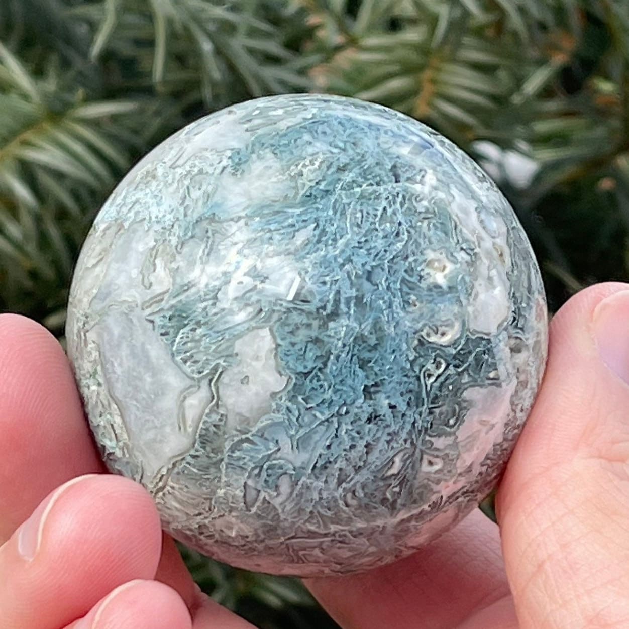 Beautiful Moss Agate Sphere