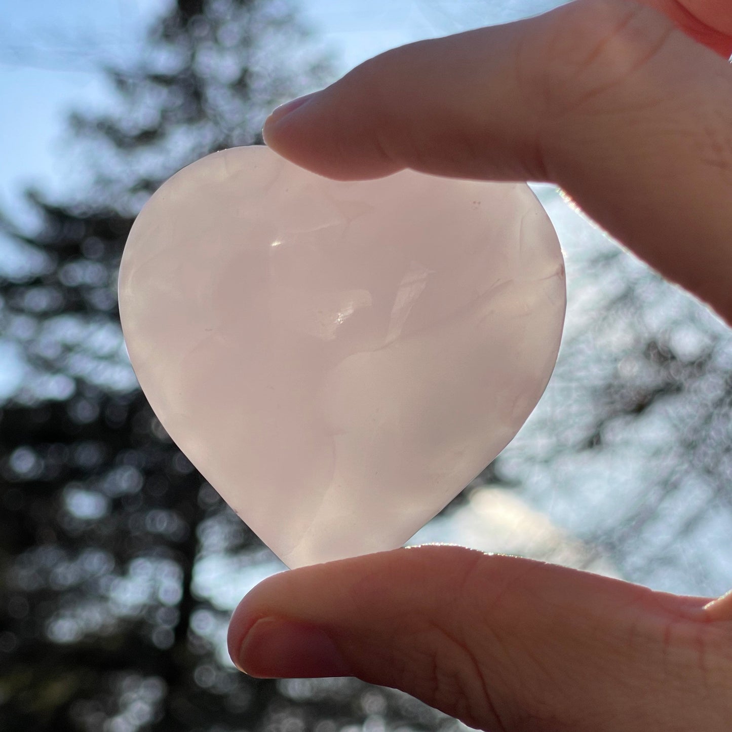 Beautiful High Quality Pink Mangano Calcite Heart | From Pakistan | Healing Crystal | Hand Carved