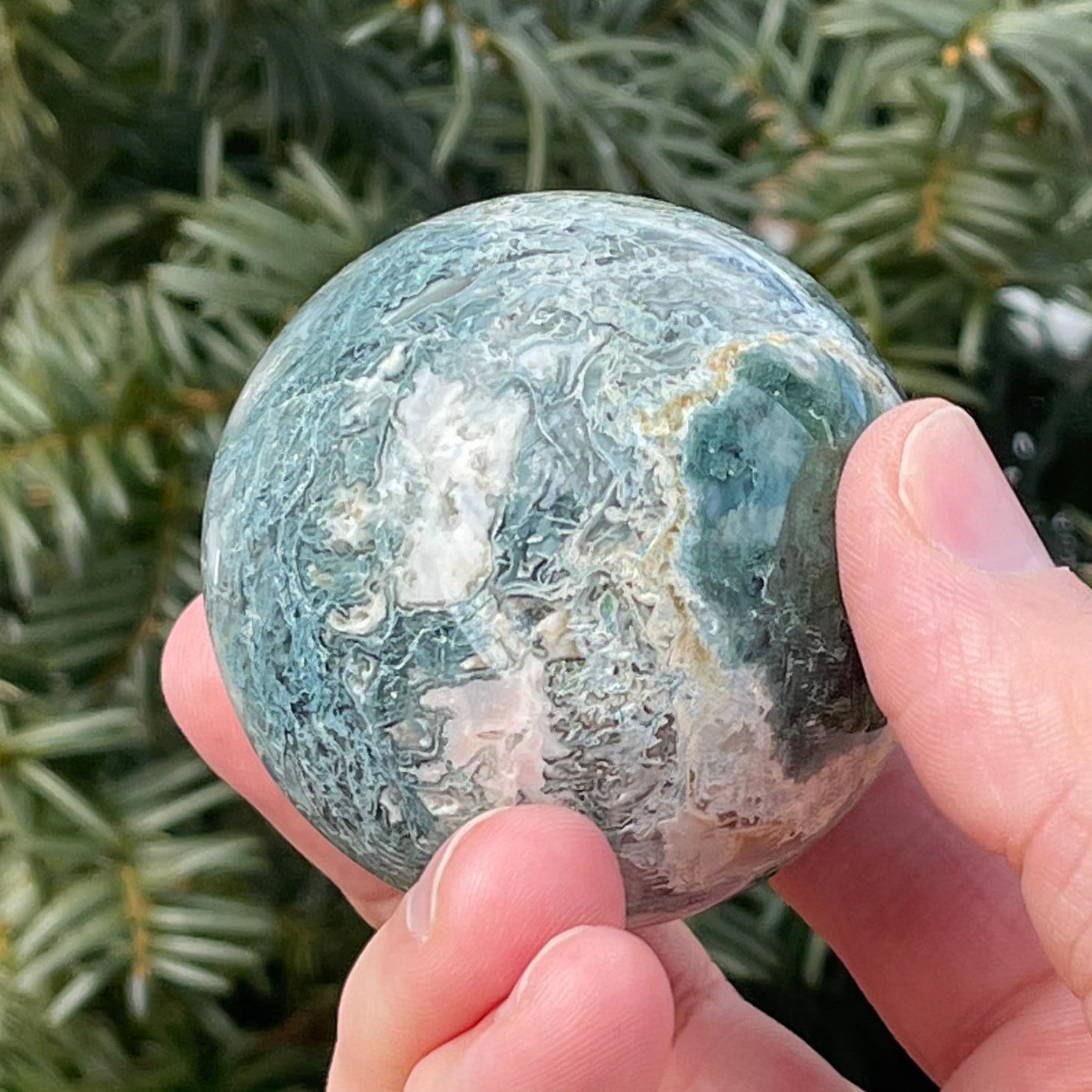 Beautiful Moss Agate Sphere