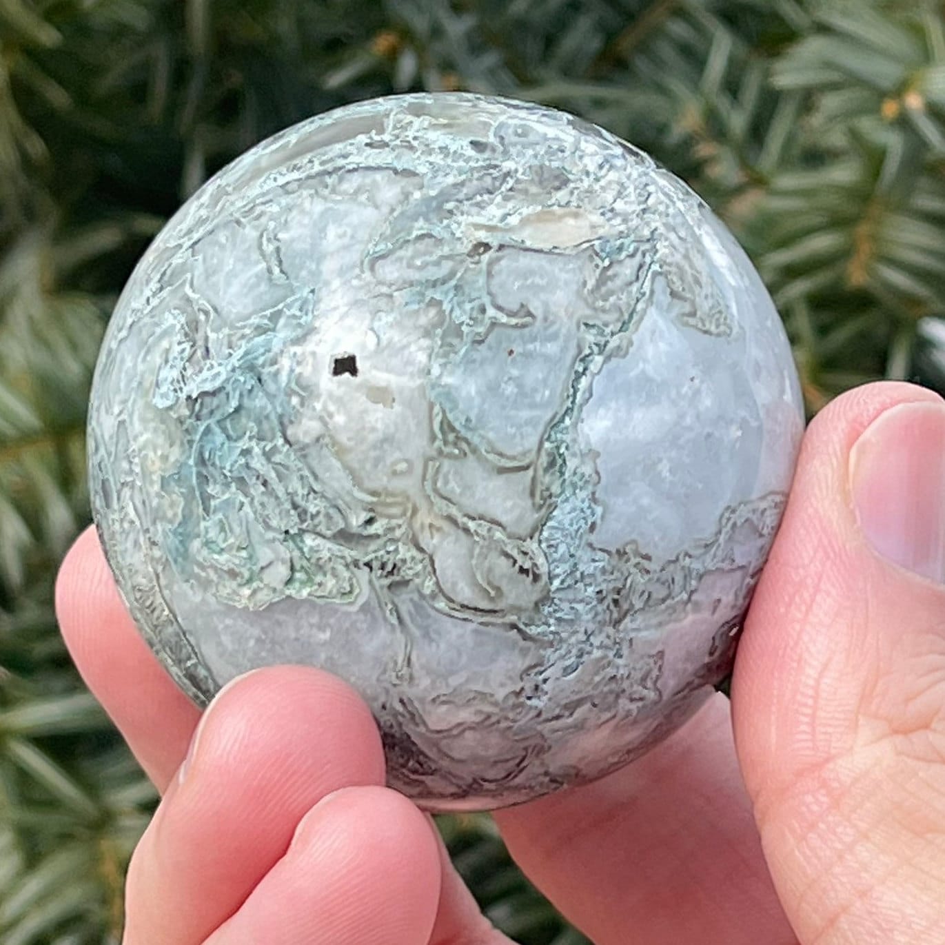 Beautiful Moss Agate Sphere