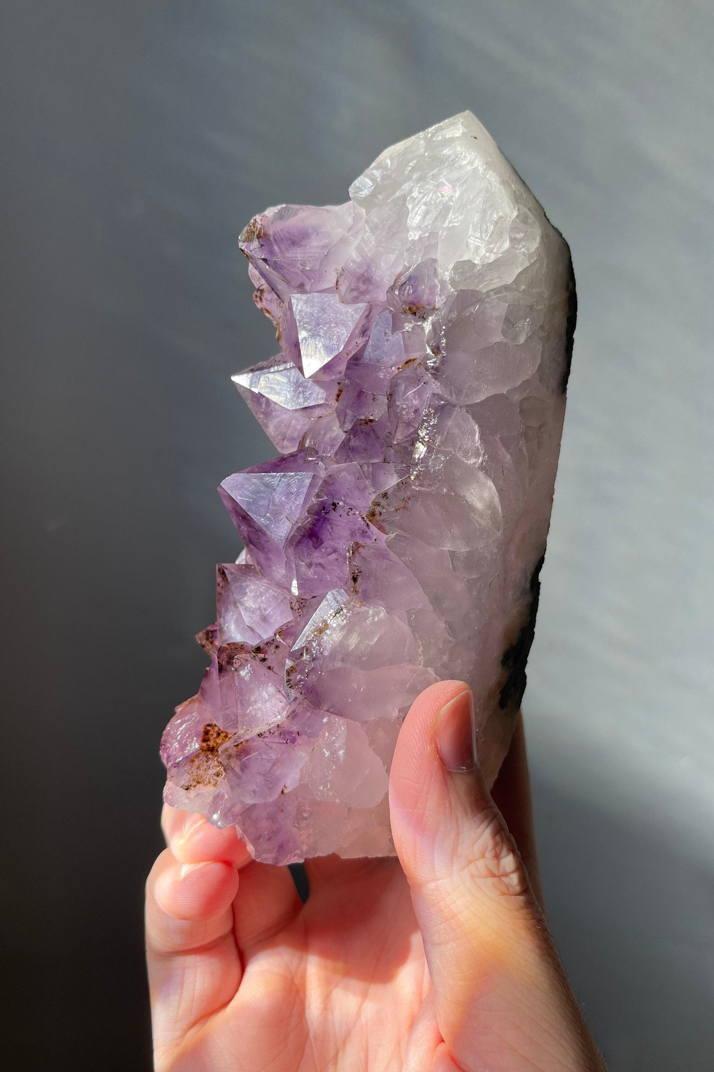 Beautiful Large Amethyst Cluster Tower | Hand Carved | Crystal Healing