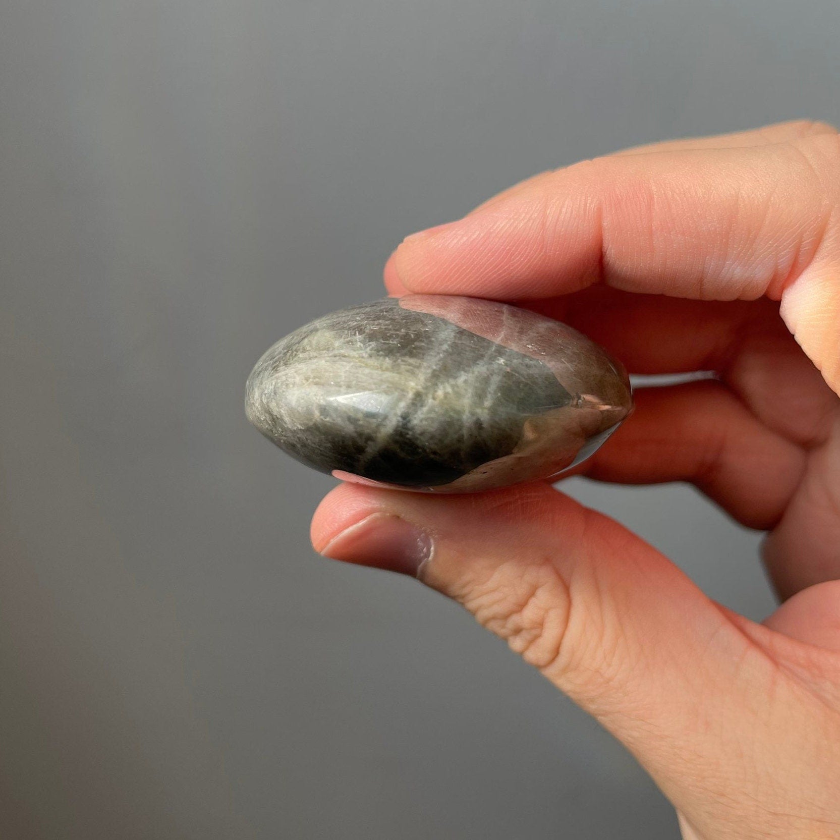 High Quality Labradorite Palm Stone | Pink & Purple Flash | Sunset | Hand Carved