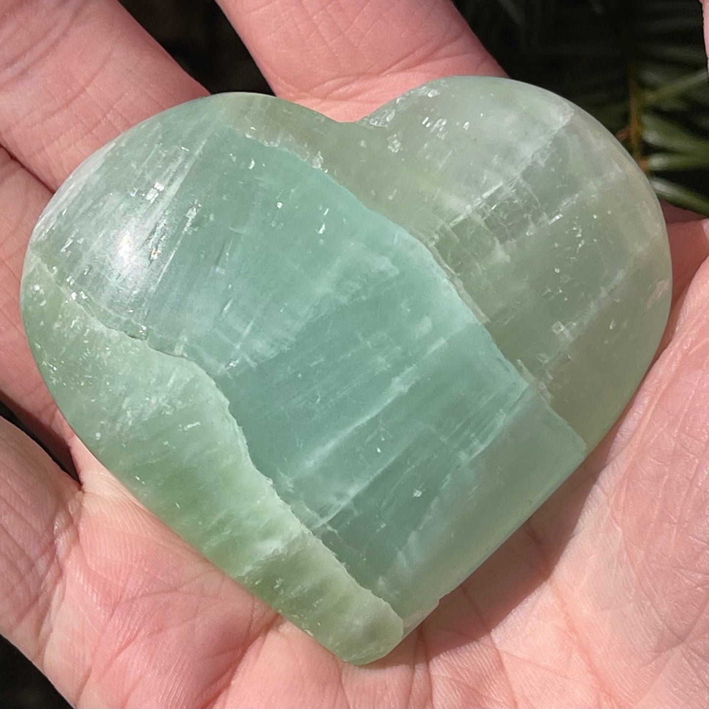 Beautiful Green Pistachio Calcite Heart | From Pakistan | Crystal Healing | Hand Carved