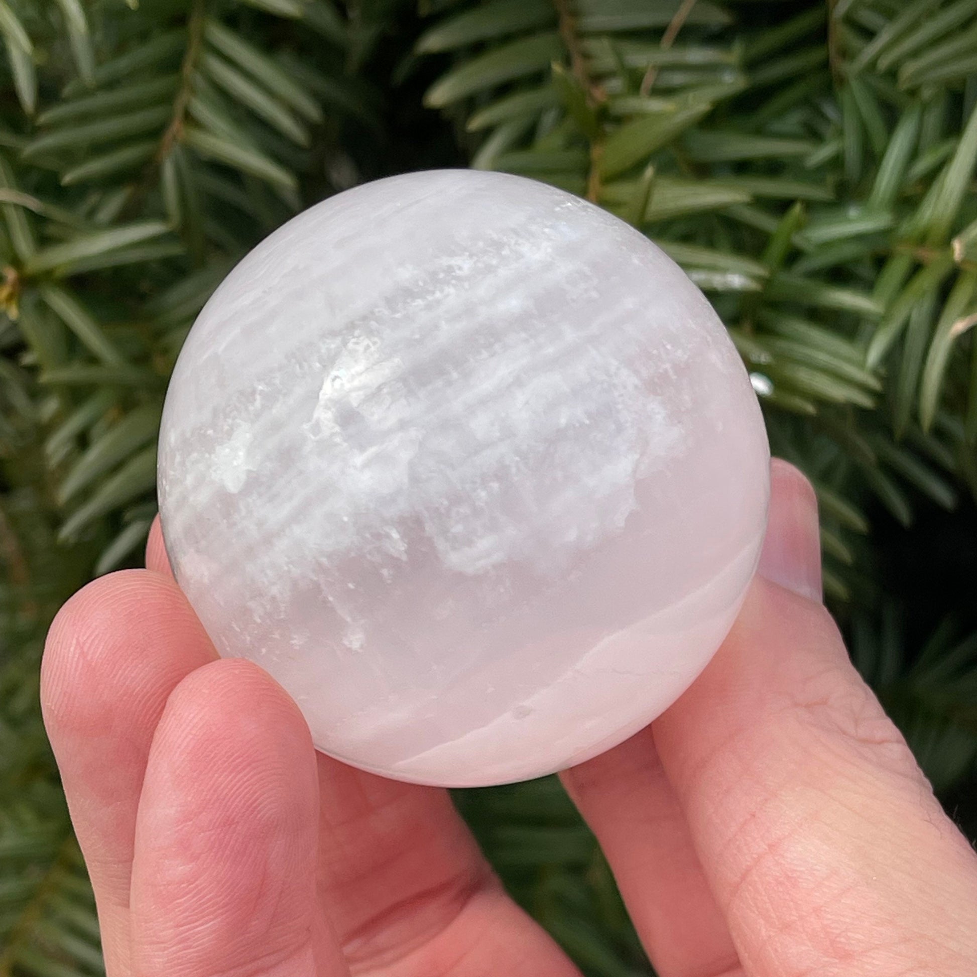 Cute Pink Mangano Calcite Sphere | From Pakistan | Healing Crystal | UV Reactive