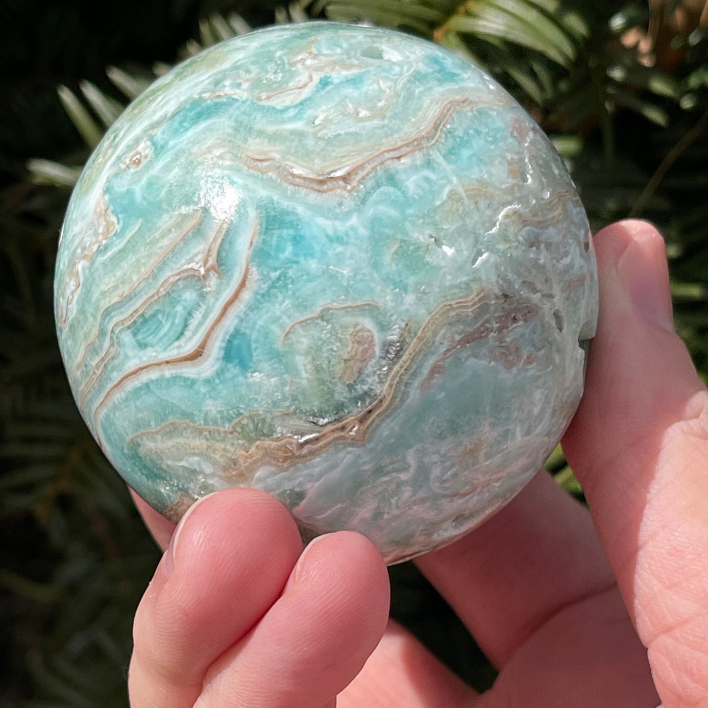 Gorgeous Blue Aragonite Sphere with Druzy | From Pakistan | Healing Sphere | Rare