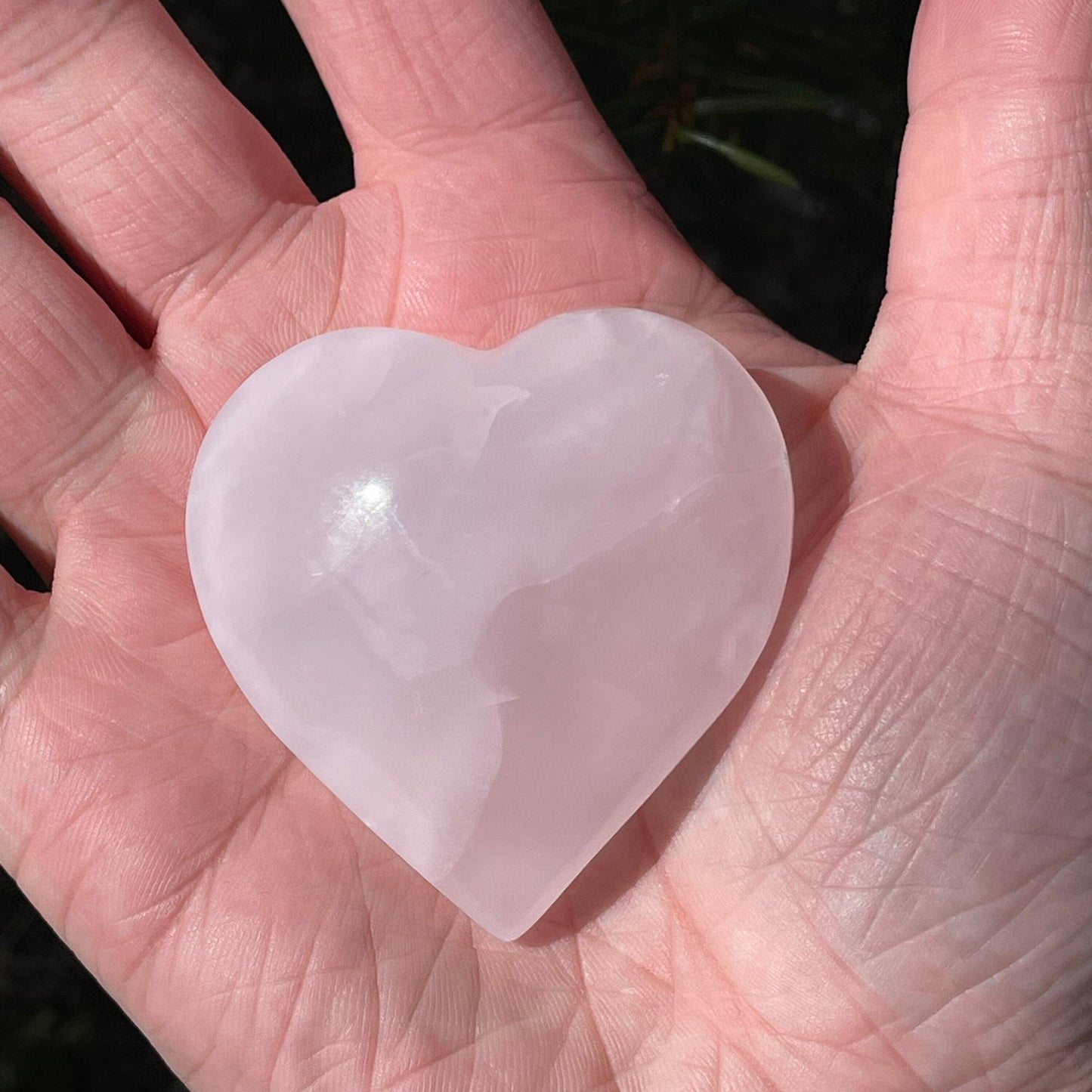 Beautiful High Quality Pink Mangano Calcite Heart | From Pakistan | Healing Crystal | Hand Carved