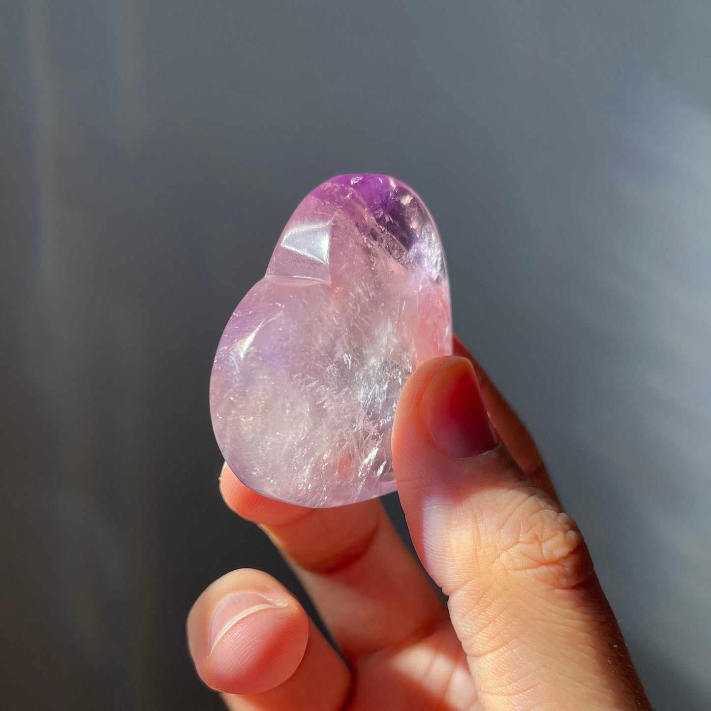 Gorgeous Amethyst Heart | Rainbows | Hand Carved | High Quality