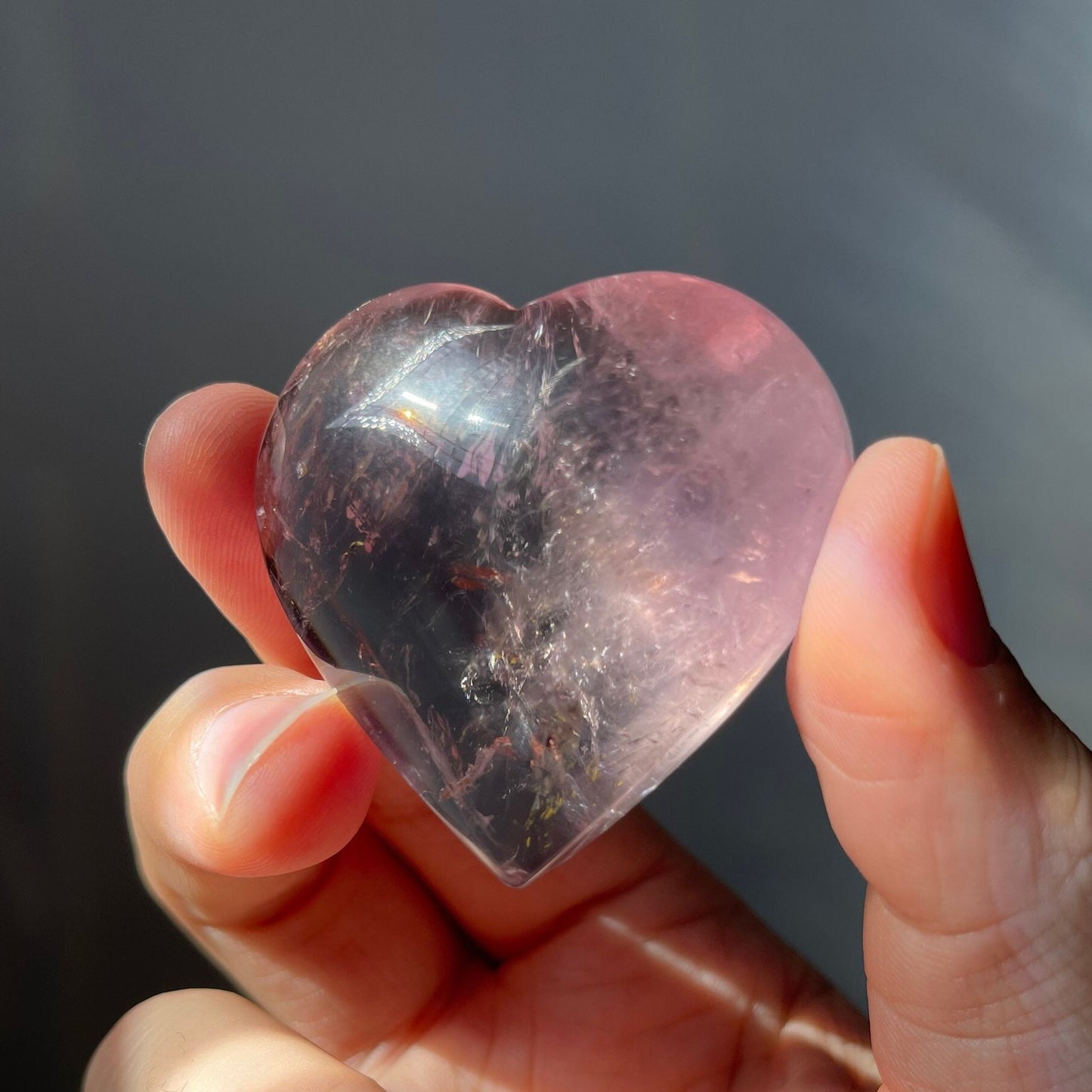 Gorgeous Amethyst Heart | Rainbows | Hand Carved | High Quality