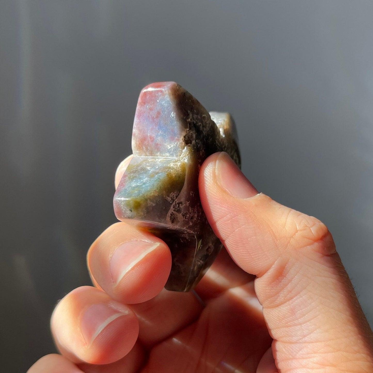 Sea Jasper Star with Druzy | Hand Carved | Crystal Healing