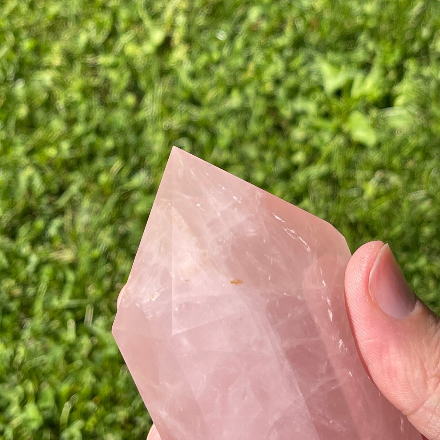 Large Rose Quartz Double Terminated Crystal Tower | Double Point | Hand Carved | Meditation & Healing Crystal Wand