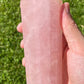 Large Rose Quartz Double Terminated Crystal Tower | Double Point | Hand Carved | Meditation & Healing Crystal Wand