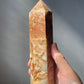 Amber Flower Agate Tower with Druzy | Clear Quartz Inclusions | Large Tower