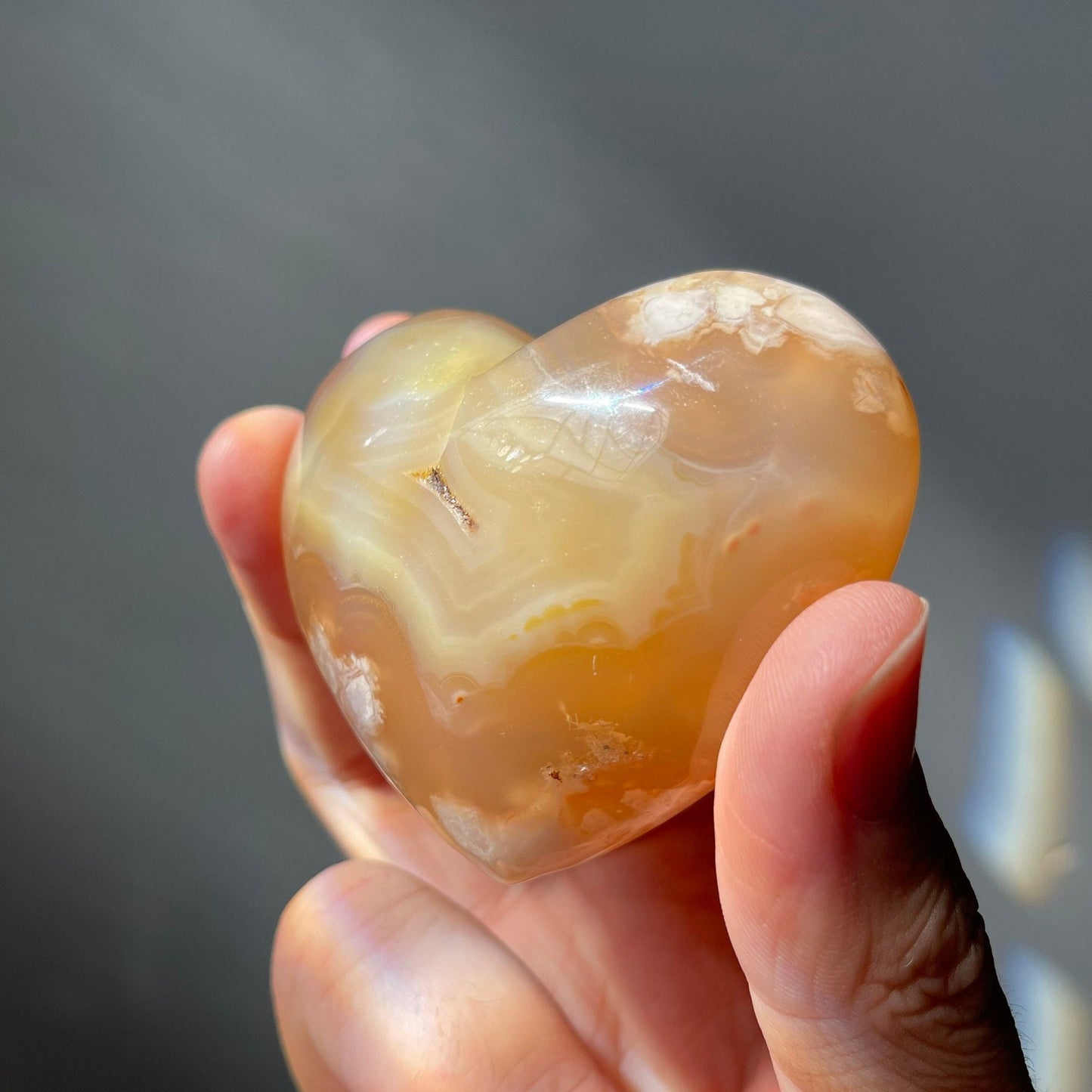 Flower Agate Heart | From Madagascar | Hand Carved