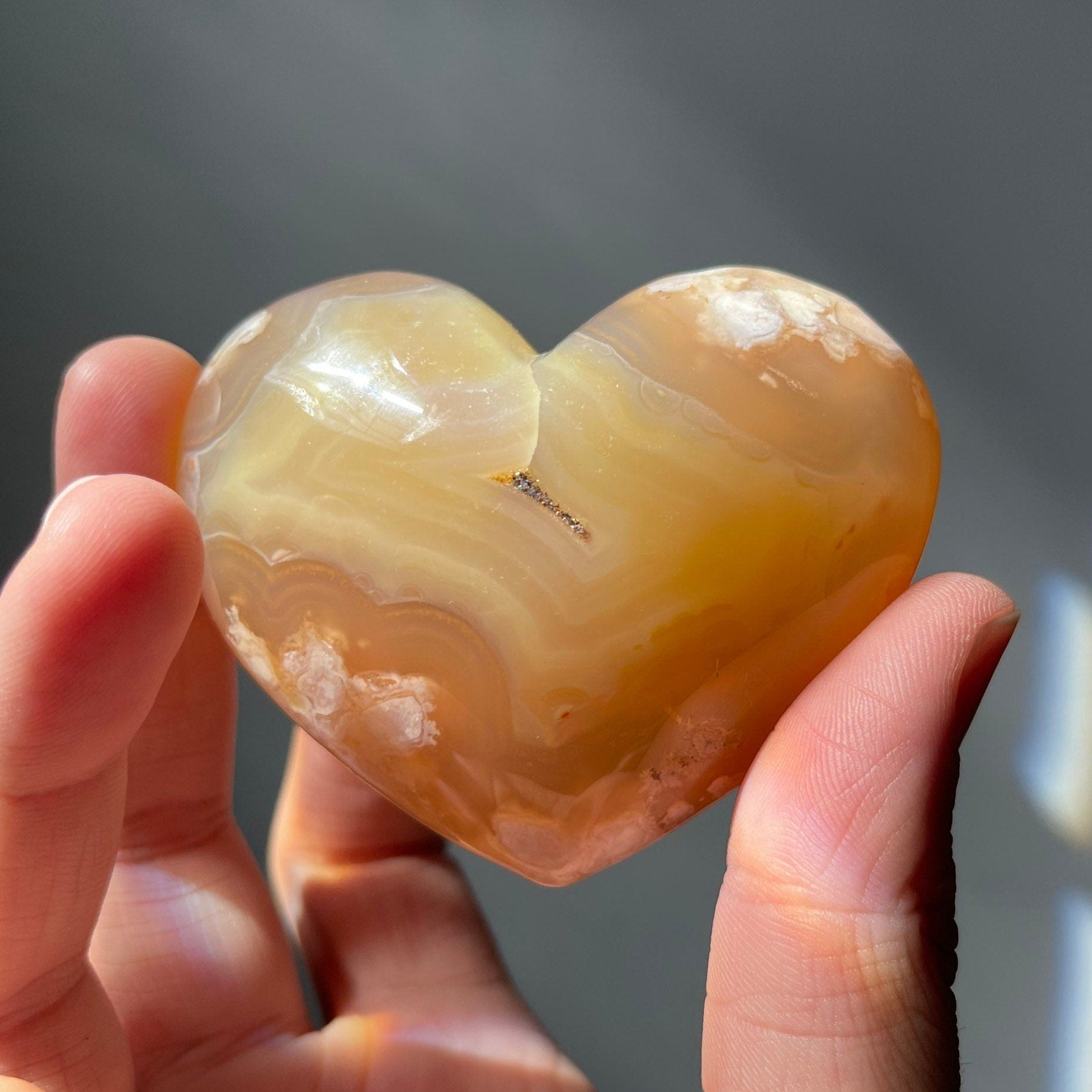 Flower Agate Heart | From Madagascar | Hand Carved