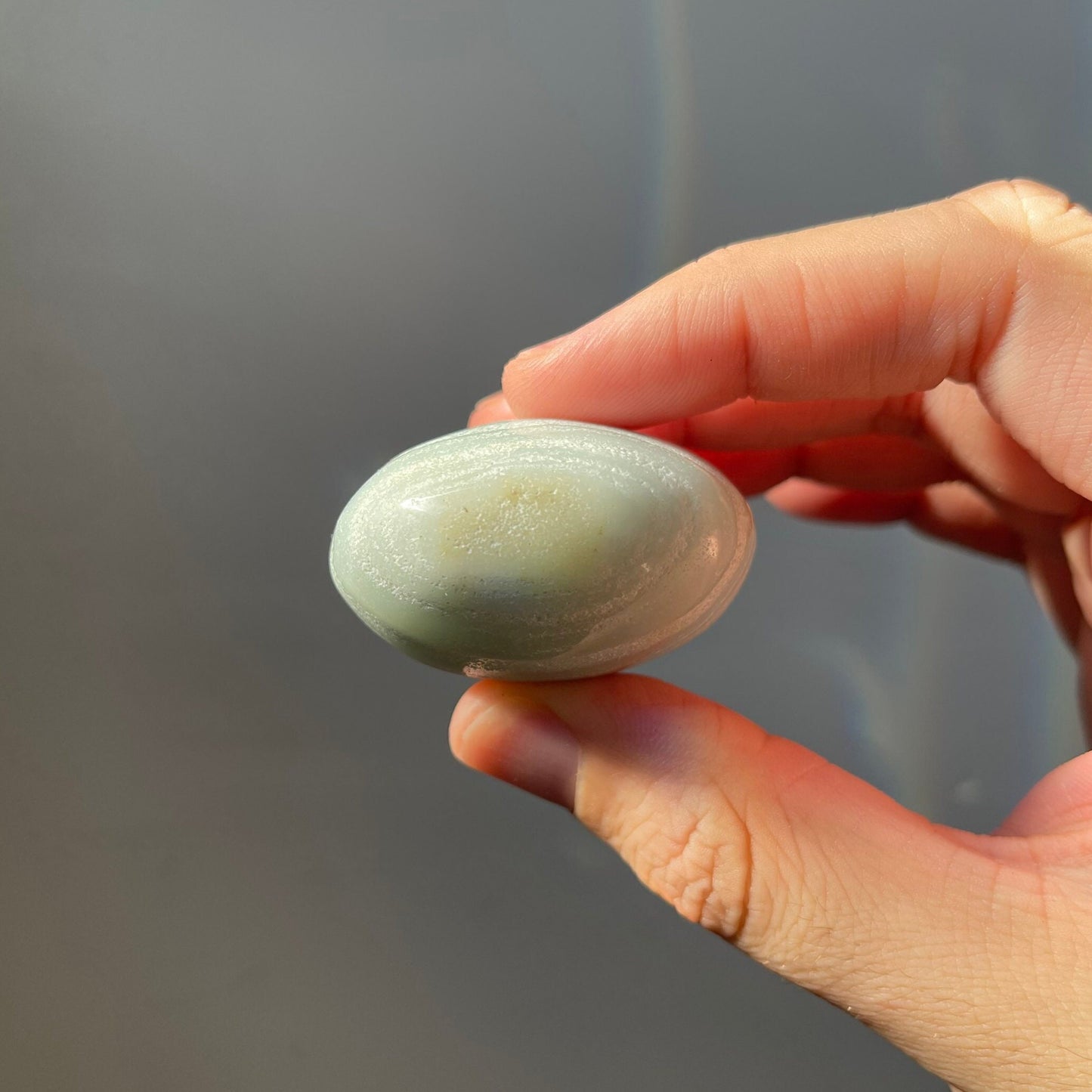 Blue Aragonite Palm Stone | Hand Carved | Meditation & Home Décor