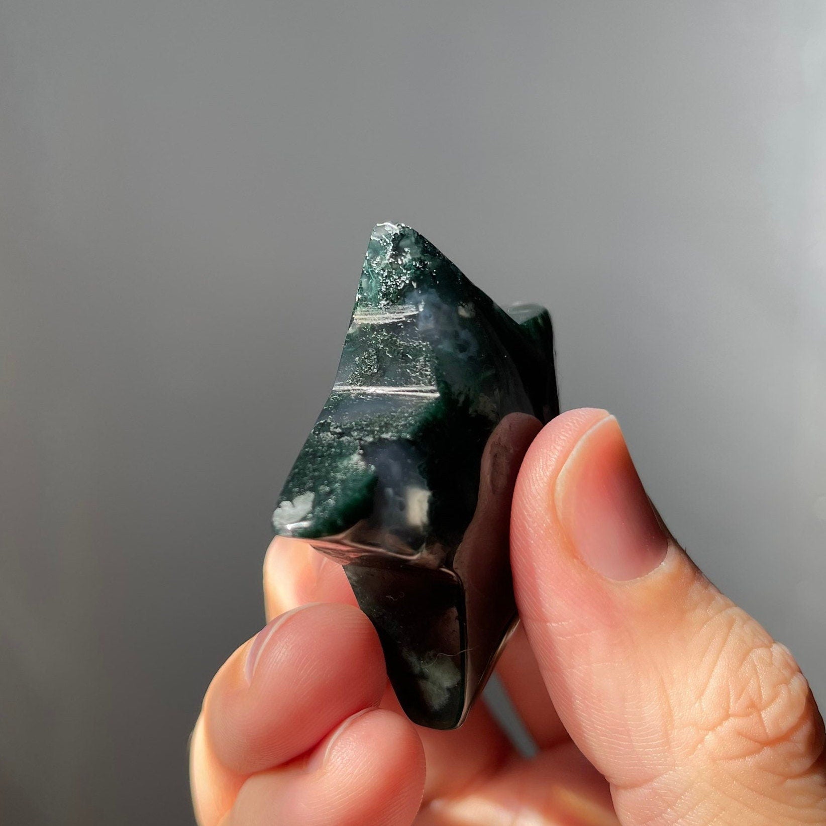 Cute Moss Agate Star | Hand Carved | Crystal Star