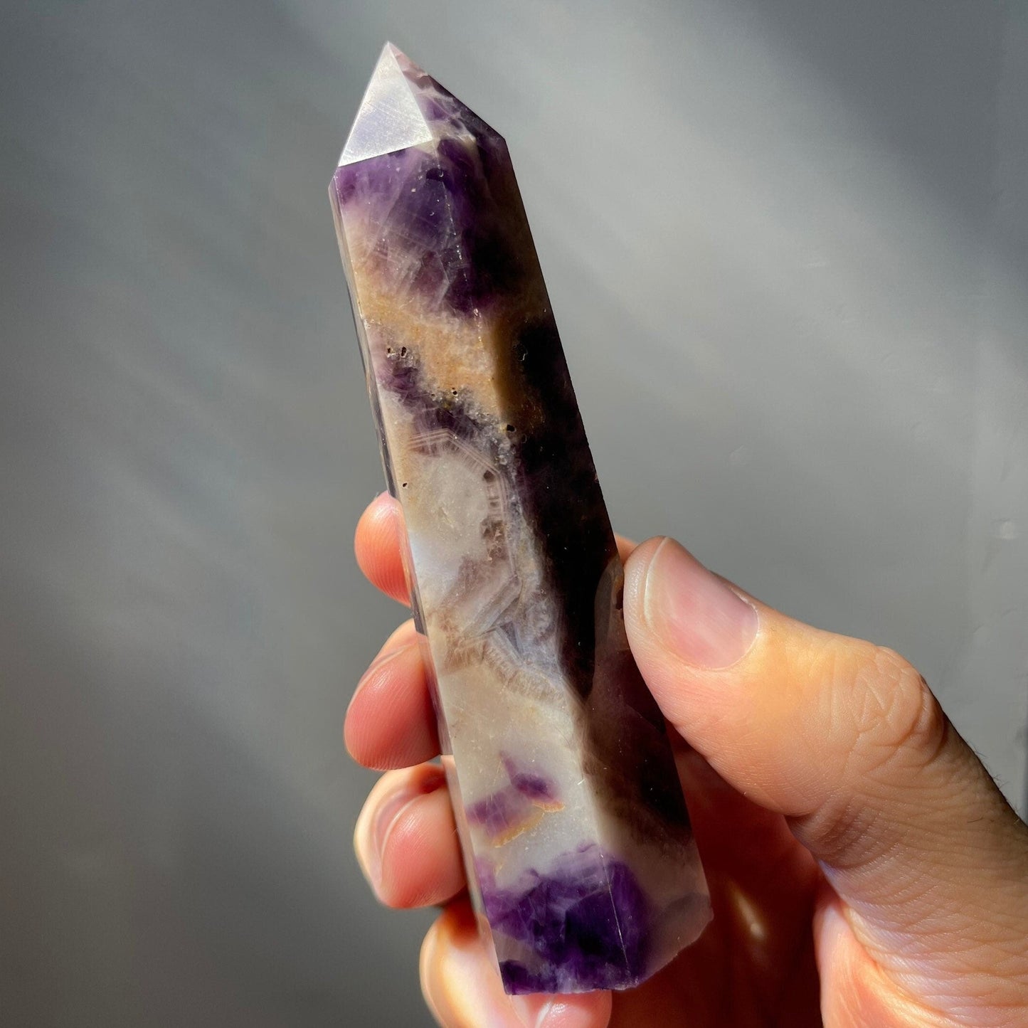 Dream Amethyst Tower | Chevron Amethyst | Crystal Point | Healing Wand